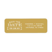 Honing Save the Date Wedding Retouradres Etiket (Voorkant)