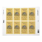 Honing  Skep met bijen Geel Verzendlabel (Full Sheet)