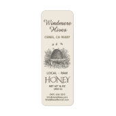 Honing  Skep met bijen mini-etiket Etiket (Voorkant)