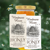 Honing Skep met bijen Verzendlabel