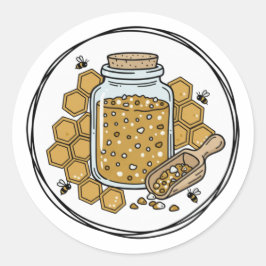 Honing Suiker Scrub Label Illustratie | Honingraat