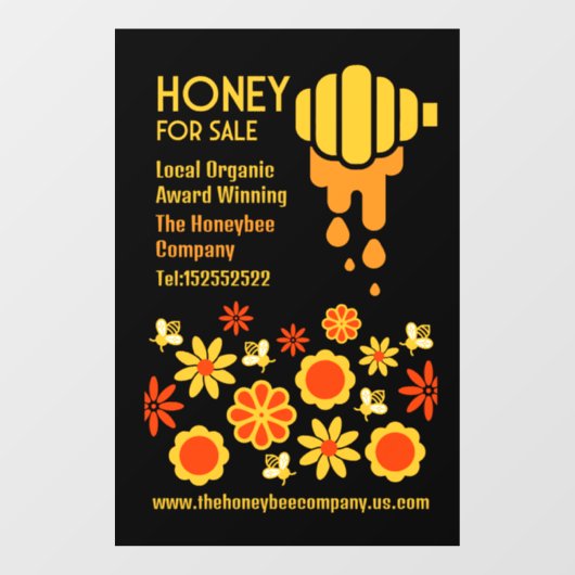 Honing te koop raamsticker (Vel)