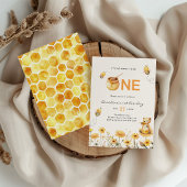 Honing Teddybeer 1e Bijendag Bloemen Verjaardag Kaart