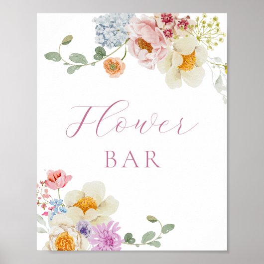 Honing van wilde bloemen Weide Bloem Bar Poster (Voorkant)