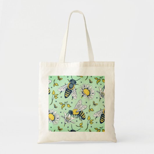 Honing Veel Bijen Patroon Tote Bag (Voorkant)