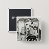 Honing verzamelen vierkante button 5,1 cm (Voorkant /achterkant)