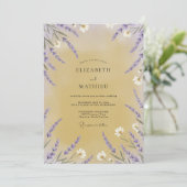 Honing Violette Wilde Bloemen Bruiloft Kaart (Staand voorkant)