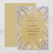 Honing Violette Wilde Bloemen Bruiloft Kaart (Voorkant / Achterkant)