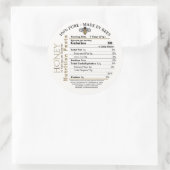 Honing Voeding Feiten 100% PURE met Honingbij Ronde Sticker (Tas)