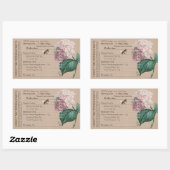 Honing Voeding Feiten Hydrangea Honingbij Kraft Rechthoekige Sticker (Vel)