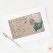 Honing Voeding Feiten Hydrangea Honingbij Kraft Rechthoekige Sticker (Envelop)