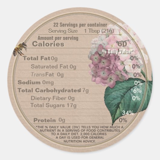Honing Voeding Feiten Label Bloem Bee Kraft (Voorkant)
