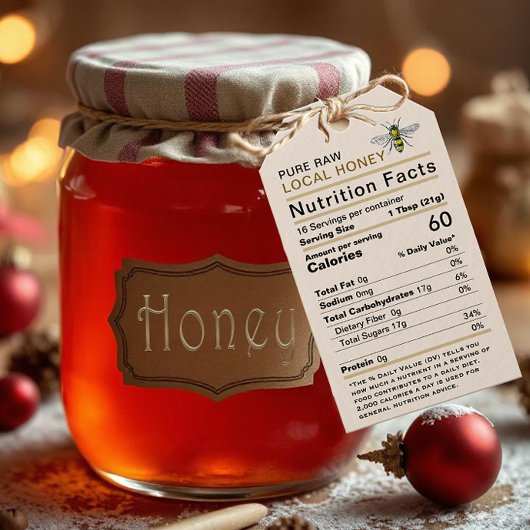 Honing Voeding Feiten Potje Label met Bijen Cadeaulabel