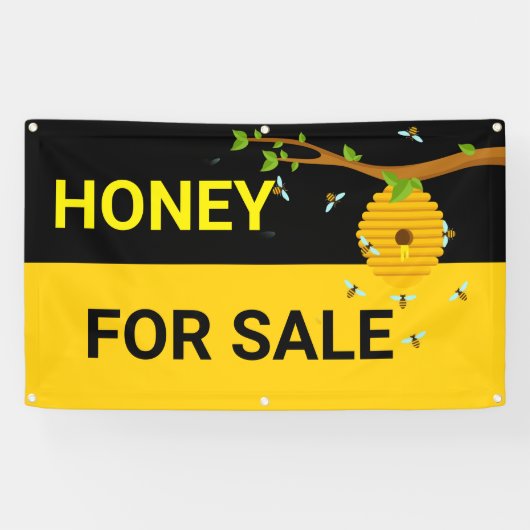 Honing voor de verkoop Honeycomb-vliegende bijenbi Spandoek (Horizontaal)