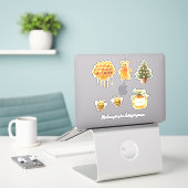 Honing voor een Bij Sticker (Laptop op bureau)