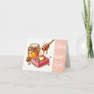 Honing & Wafels Leuke Zinsnede Artistieke Valentij Feestdagen Kaart