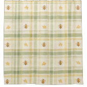 Honing Weide Plaid Salie Groen  Douchegordijn (Voorkant)