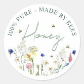 Honing Wildflower Meadow Bee Groen Label Bloem (Voorkant)