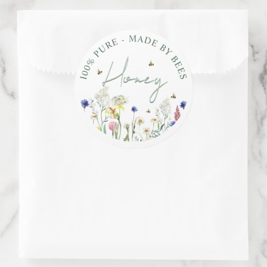 Honing Wildflower Meadow Bee Groen Label Bloem (Tas)