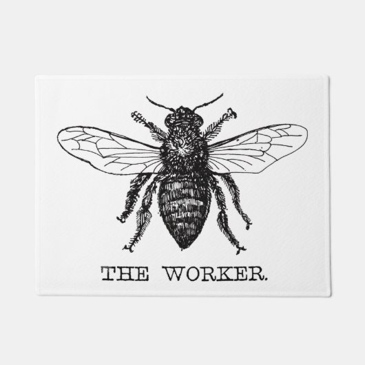 Honing Zwarte Hommel Arbeiderbij Deurmat (Voorkant)
