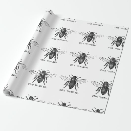 Honing Zwarte Hommels Arbeiderbij Cadeaupapier (Uitgerold)