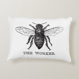 Honing Zwarte Hommels Arbeiderbij Decoratief Kussen