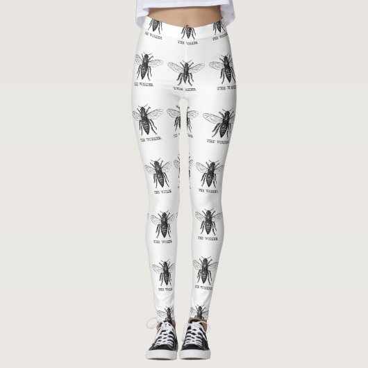 Honing Zwarte Hommels Arbeiderbij Leggings (Voorkant)