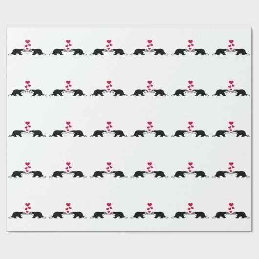 Honingbaasliefdesharten Cadeaupapier (Vlak)