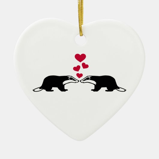 Honingbaasliefdesharten Keramisch Ornament (Voorkant)