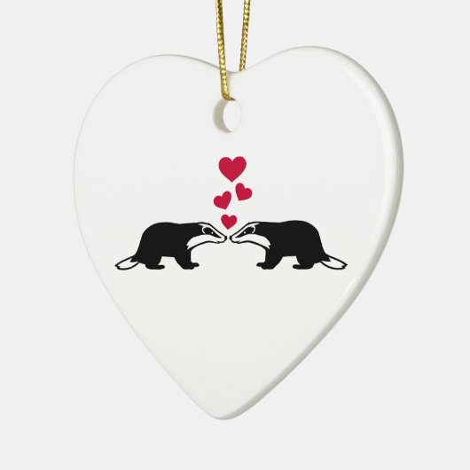 Honingbaasliefdesharten Keramisch Ornament (Links)