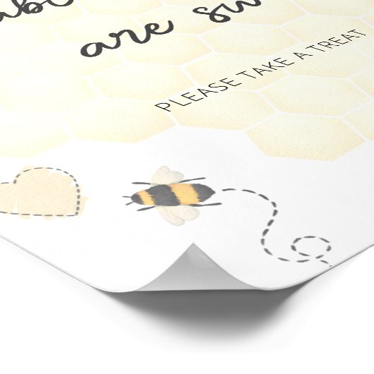 Honingbaby's zijn zoet Neem een traktatie Baby sho Poster (Hoek)