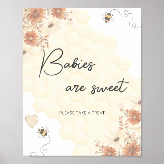Honingbaby's zijn zoet Neem een traktatie Baby sho Poster (Voorkant)