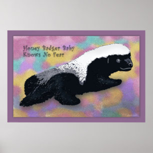 Honingbadger-Baby Poster -60x40 - of kleiner