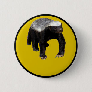 Honingbadger (Creëer uw eigen Gezegde onder hem) Ronde Button 5,7 Cm