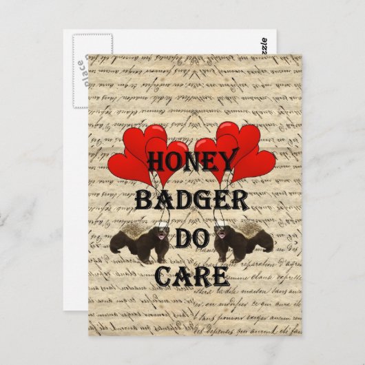 Honingbadger geeft om briefkaart (Voorkant / Achterkant)