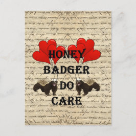 Honingbadger geeft om briefkaart