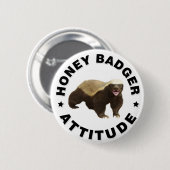 Honingbadger heeft een houding ronde button 5,7 cm (Voorkant /achterkant)
