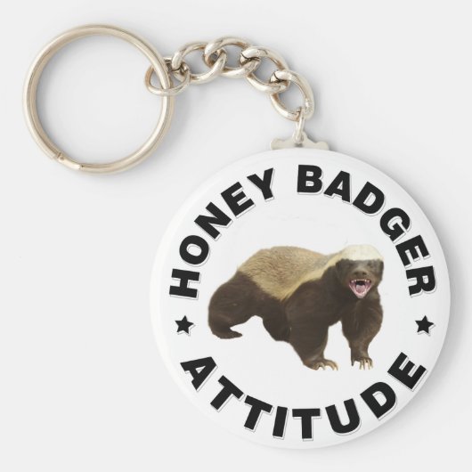 Honingbadger heeft een houding sleutelhanger (Voorkant)