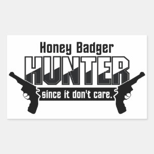 Honingbadger Hunter-stickers Rechthoekige Sticker