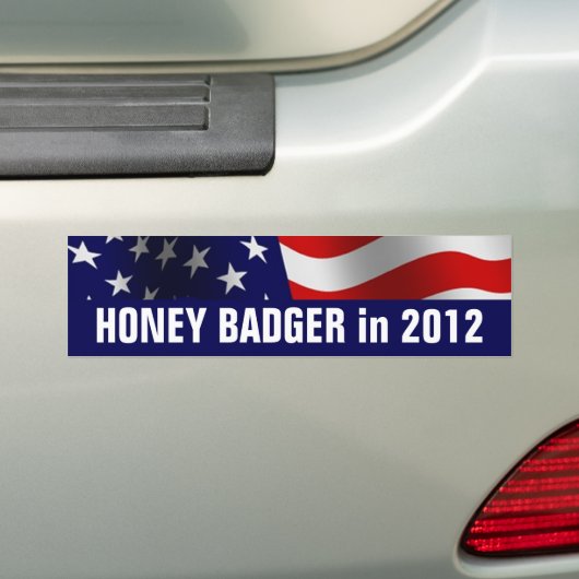 Honingbadger in 2012 bumpersticker (Op auto)