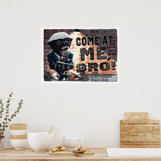 Honingbadger met Pistool Poster (Keuken)