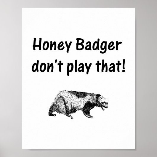 honingbadger speelt dat niet poster (Voorkant)
