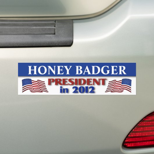 Honingbadger voor President in 2012 Bumpersticker (Op auto)