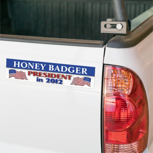 Honingbadger voor President in 2012 Bumpersticker (Op Truck)