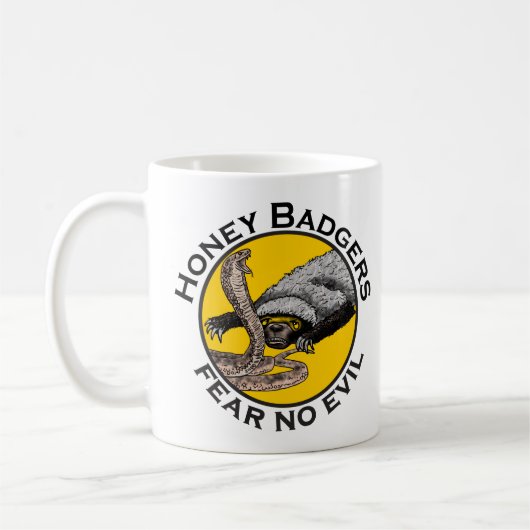 Honingbadgers vrezen geen boosslang met een badass koffiemok (Links)