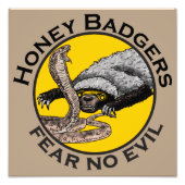 Honingbadgers vrezen geen boze gele kunst voor die foto afdruk (Voorkant)