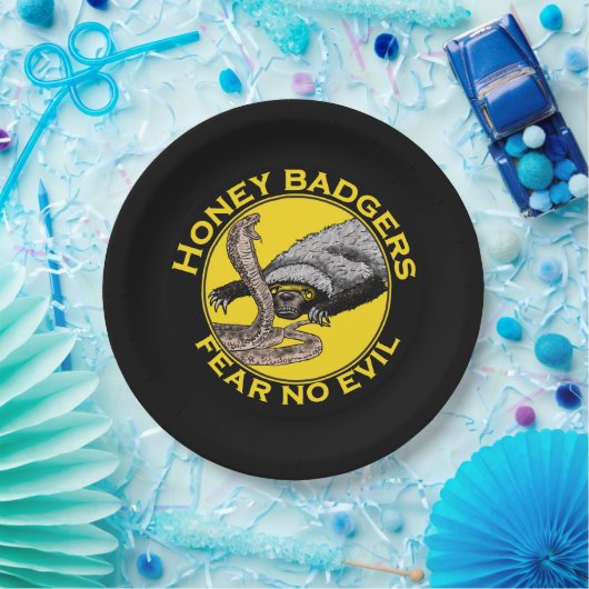 Honingbadgers vrezen geen boze gele kunst voor die papieren bordje (Feest)