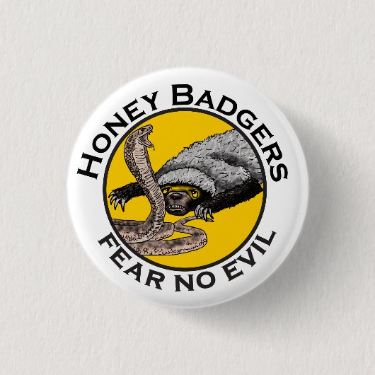 Honingbadgers vrezen geen boze gele kunst voor die ronde button 3,2 cm (Voorkant)