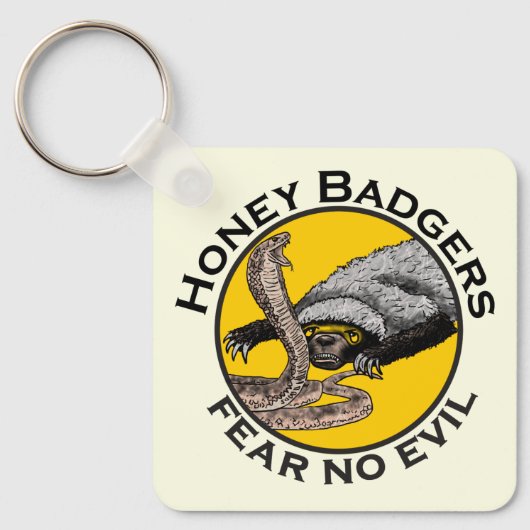 Honingbadgers vrezen geen boze gele kunst voor die sleutelhanger (Voorkant)