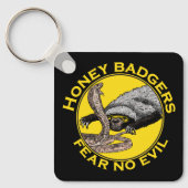 Honingbadgers vrezen geen boze gele kunst voor die sleutelhanger (Voorkant)